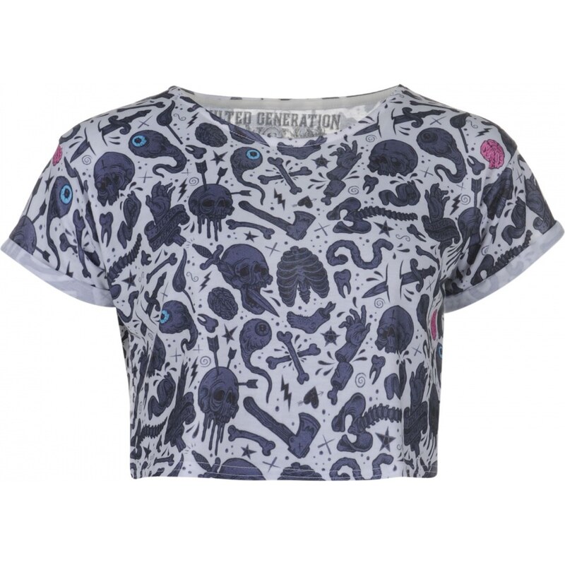 Jilted Generation All Over Print Slouch Top Ladies, chophouse white