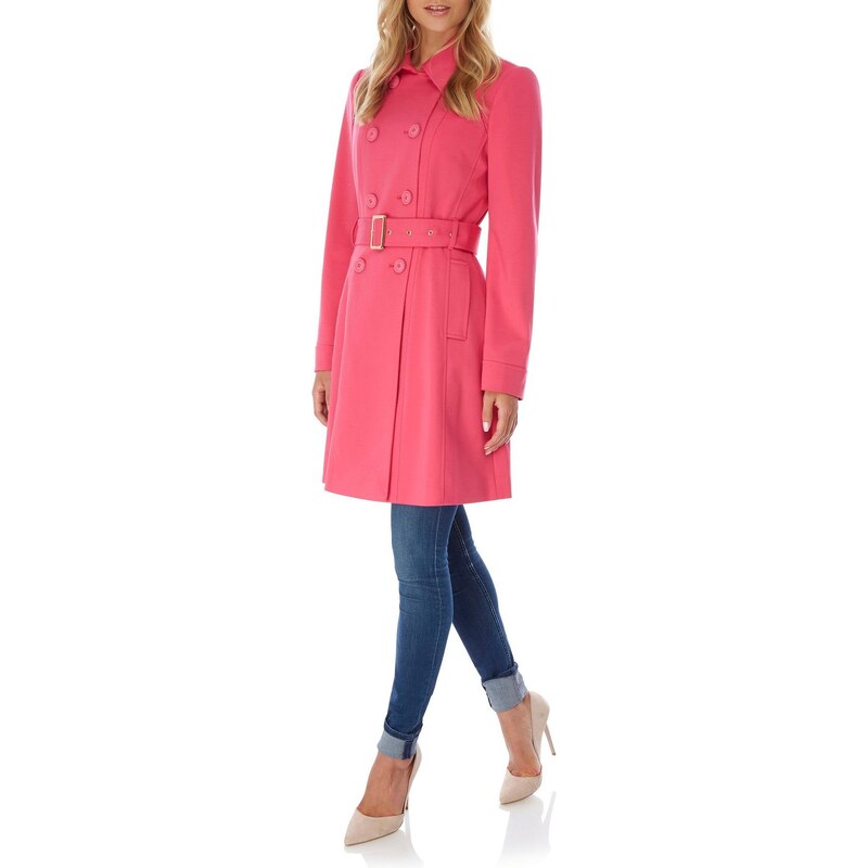 LONDON TIMES Růžový elegantní kabát