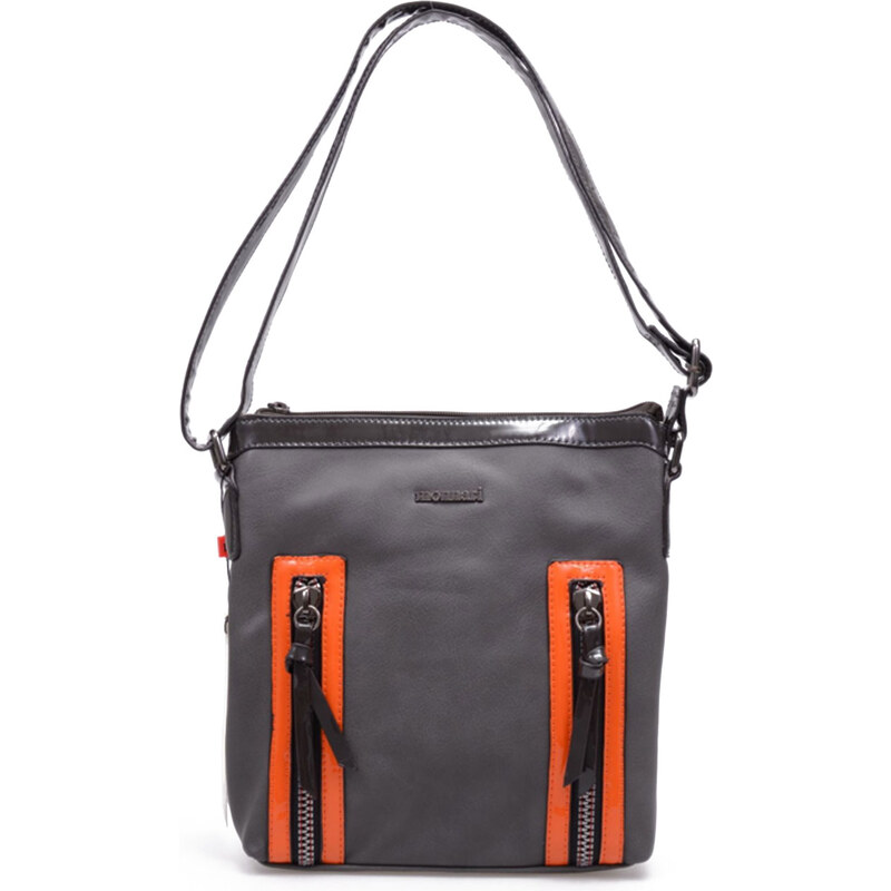 Monnari - Dámská kabelka přes rameno typu messenger BAG6080-019 / šedo-oranžová