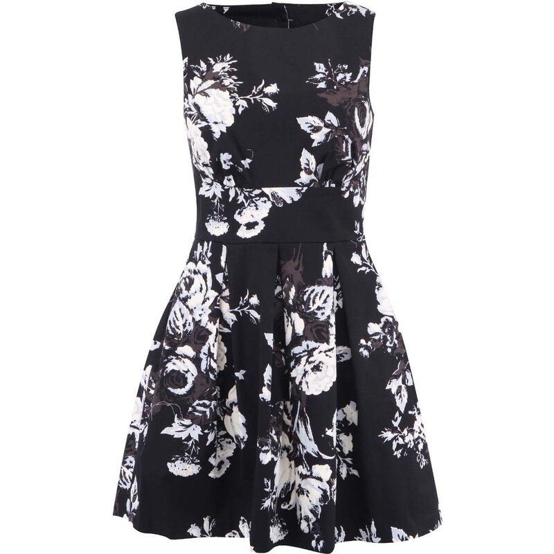 Černé šaty s bílými květy Closet