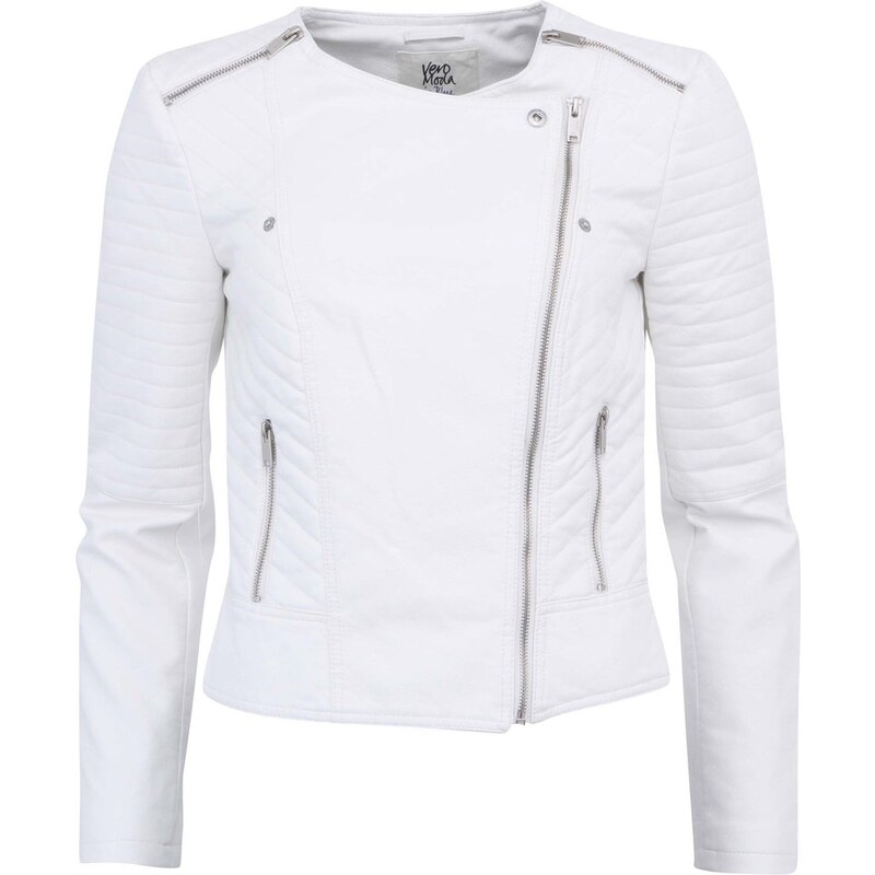 Bílá krátká bunda zdobená zipy Vero Moda Air
