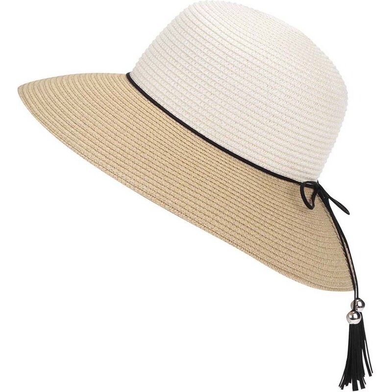 Bílo-krémový slaměný klobouk INVUU London