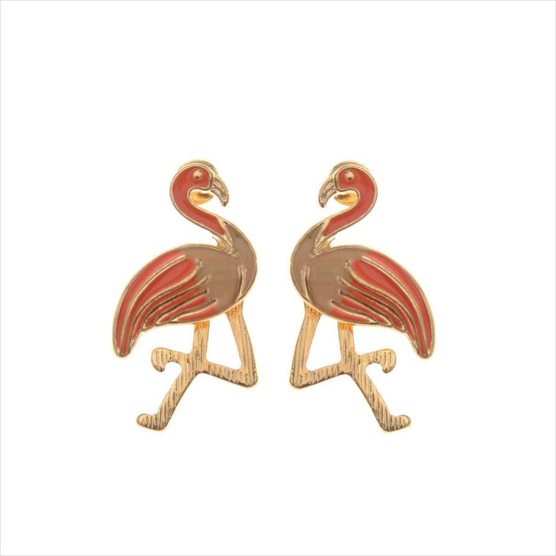 USC Flamingo Earrings, pink