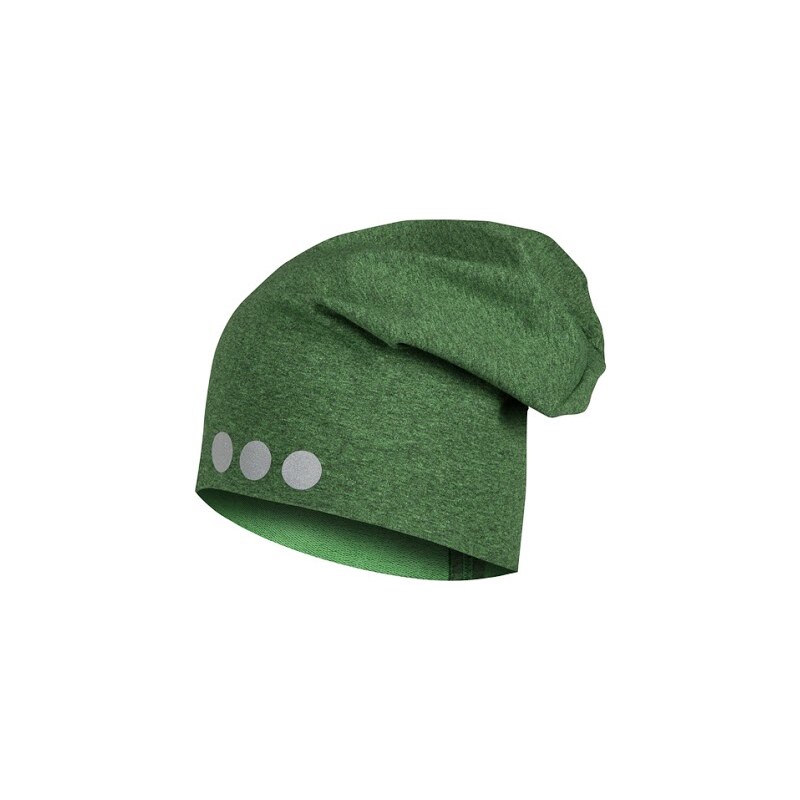 Lamama Dětská čepice s reflexním potiskem - žíhaná zelená