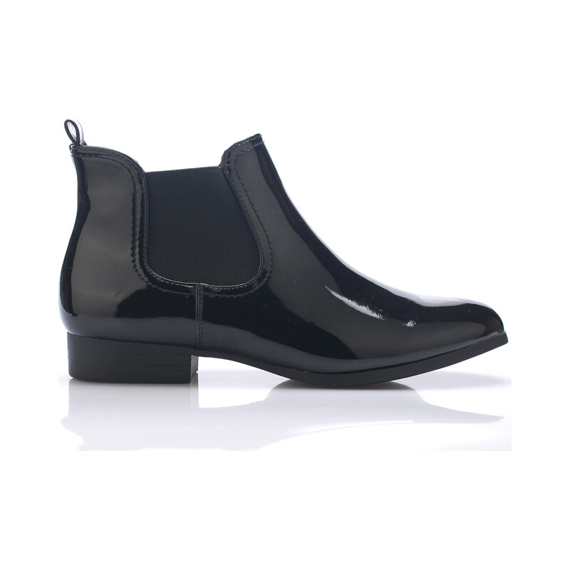Černé lakované kotníkové boty s pérky Claudia Ghizzani - 40