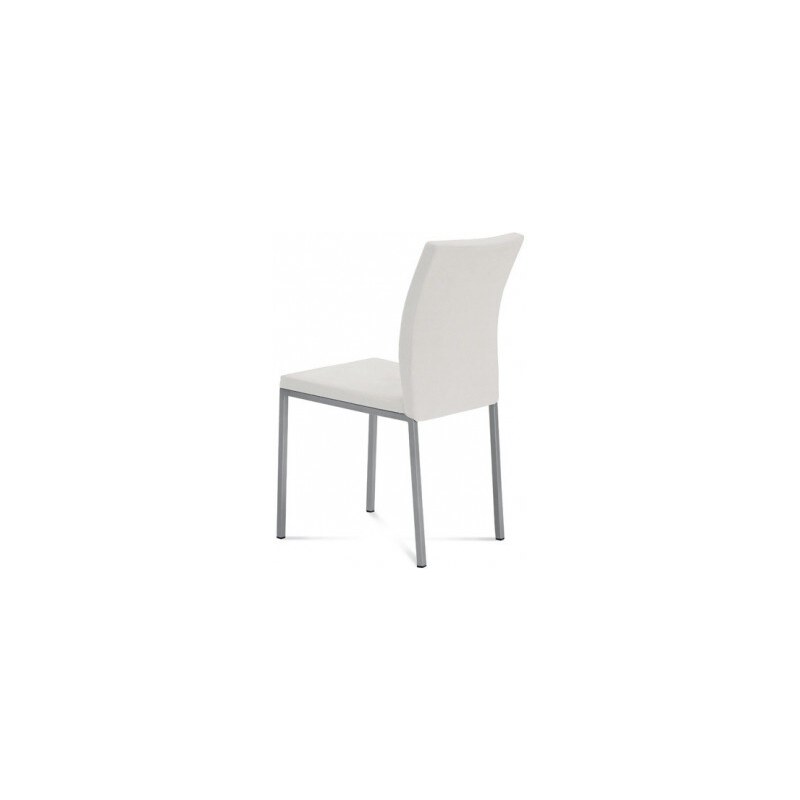 DOMITALIA Srl Miro - Jídelní židle (saténový hliník, eko kůže bílá)