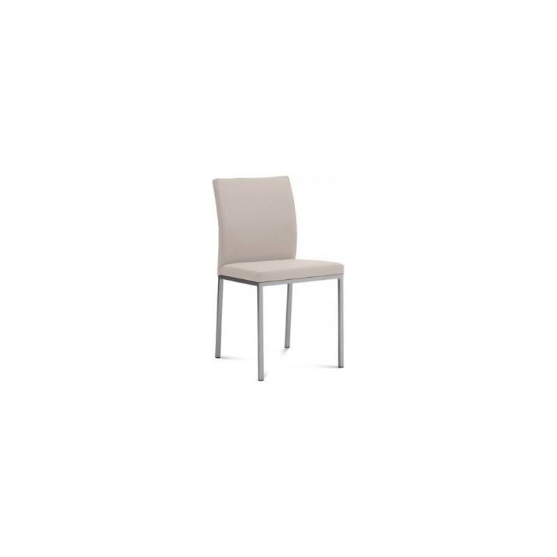 DOMITALIA Srl Miro - Jídelní židle (saténový hliník, eko kůže béžová)