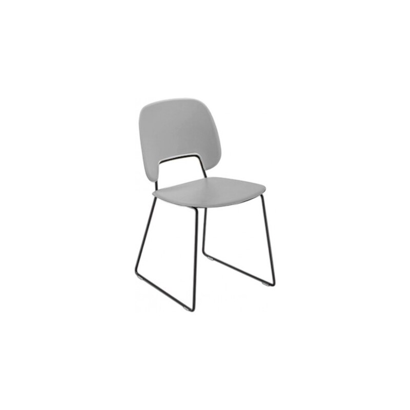 DOMITALIA Srl Traffic-t - Jídelní židle (lak černý mat, plast sv. šedá)