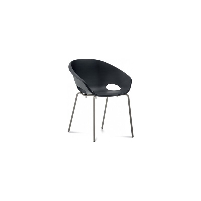 DOMITALIA Srl Globe - Jídelní židle (lak pískový, černá)