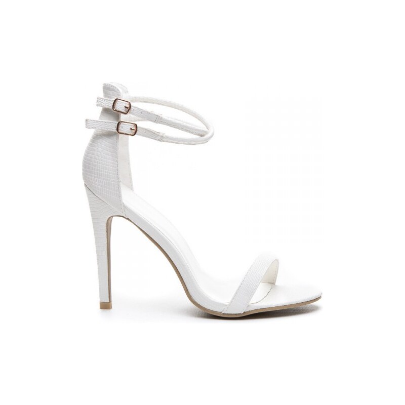 KOI Lehké a úchvatné bílé sandále na podpatku