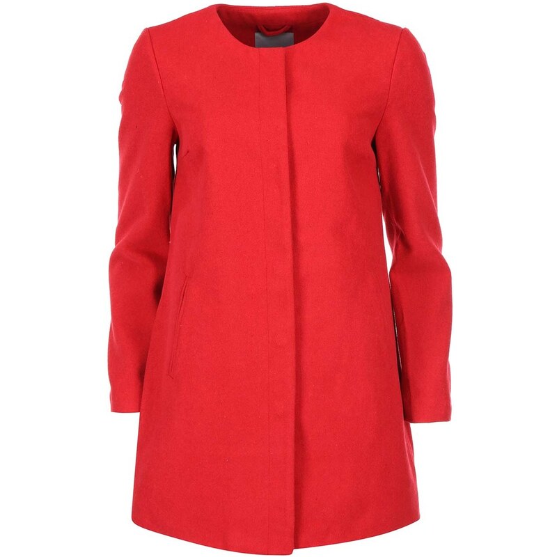 Červený delší kabát Vero Moda Louise Daisy