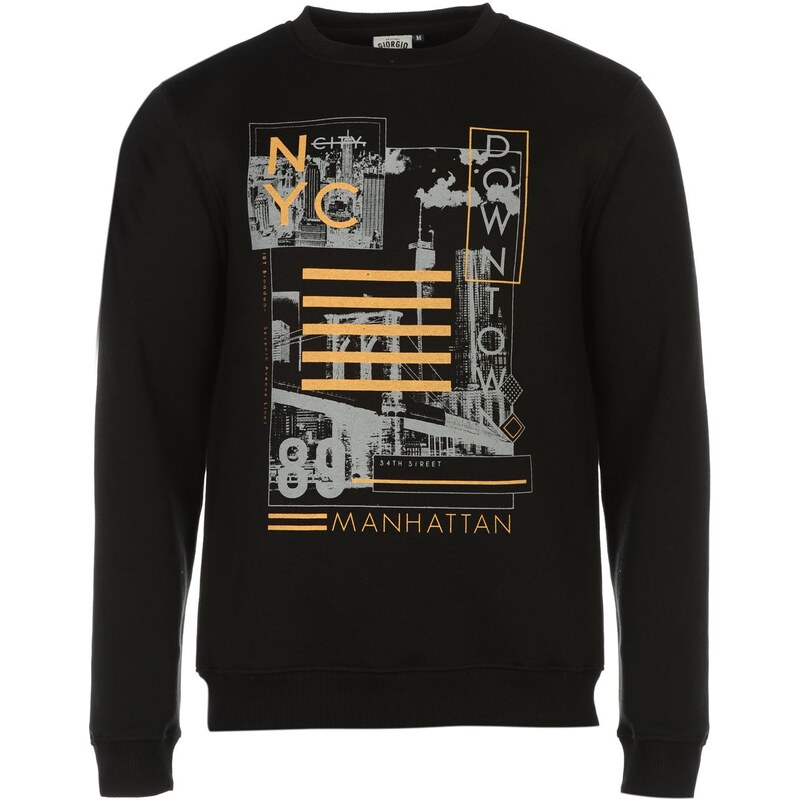 mikina Giorgio NYC Crew Neck Sweater pánská Black