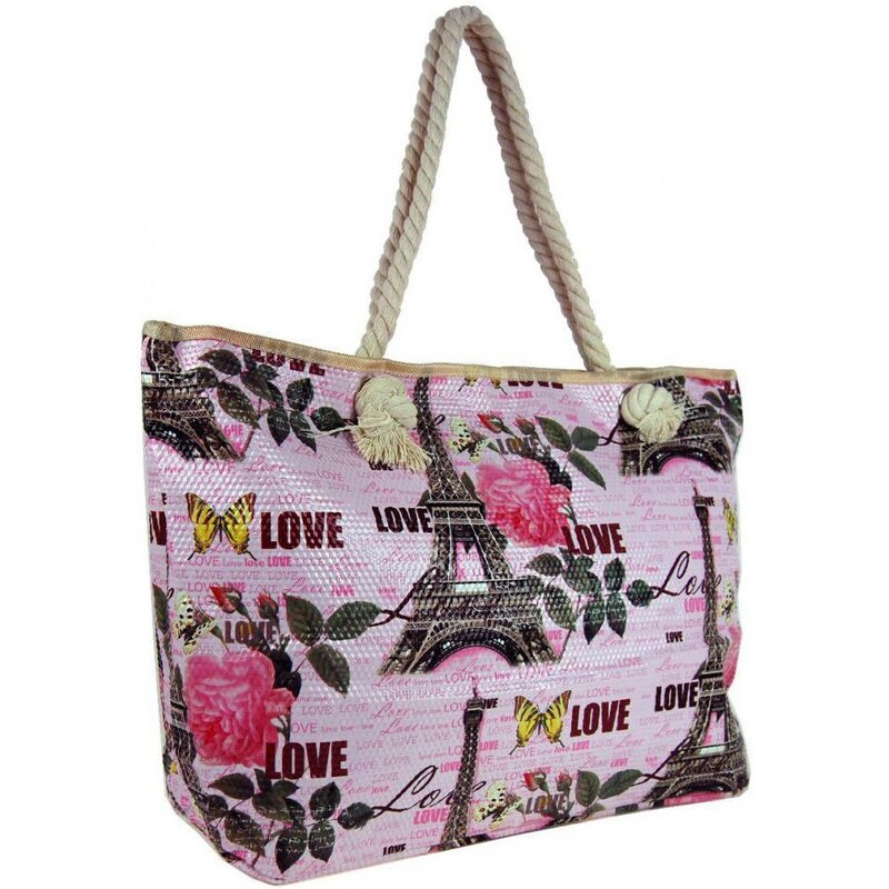 New Berry Velké kabelky / Nákupní tašky Růžová lehká plážová taška na rameno H5 New Berry