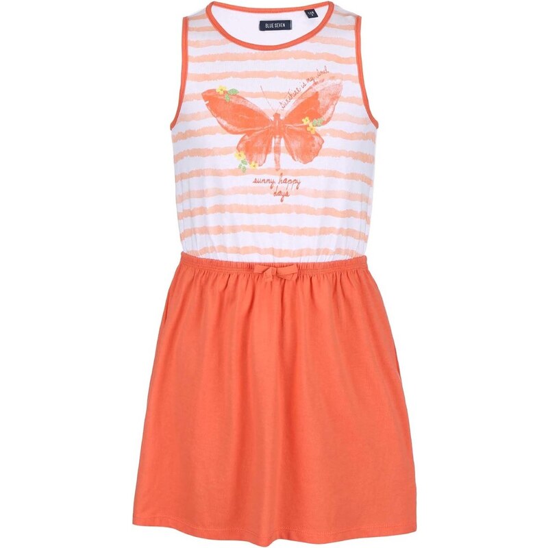 Blue Seven Dívčí šaty s motýlkem - oranžové