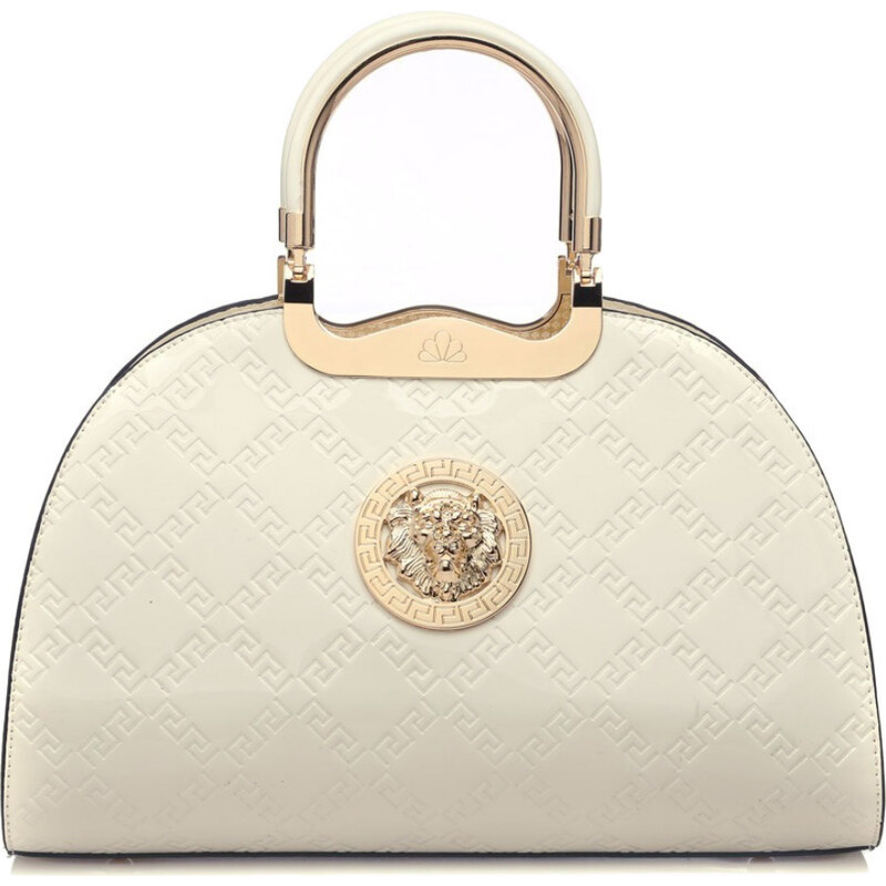 Moda Handbag Krémová kabelka do ruky s ornamentem K2707