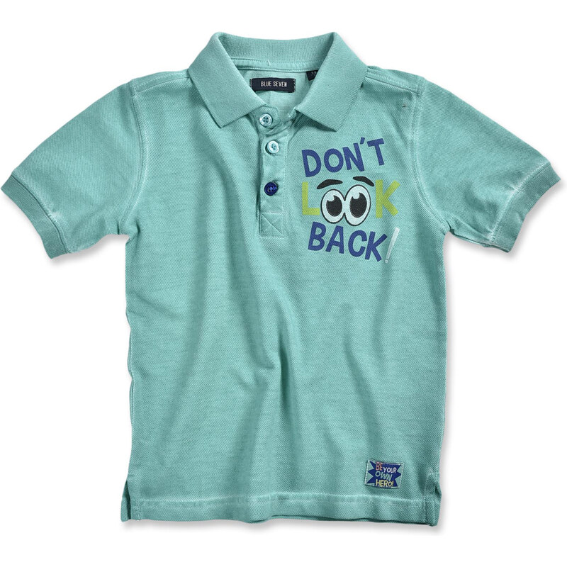 Blue Seven Chlapecké polo tričko Don't look back - zelenomodré