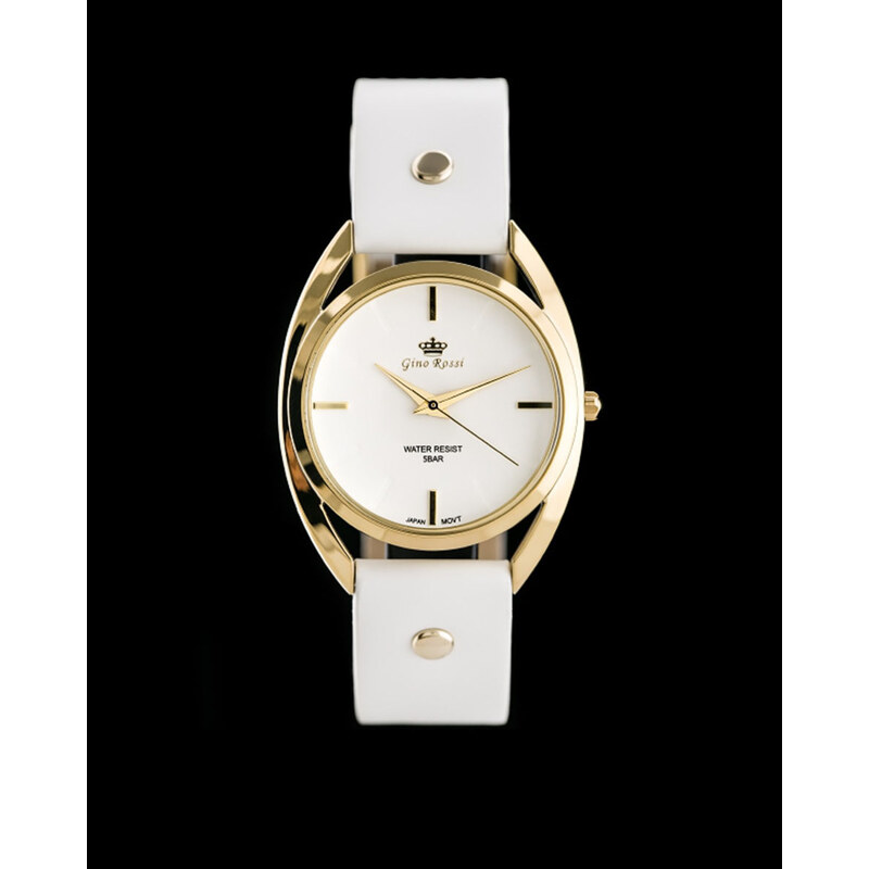 Dámské bílo-zlaté hodinky Gino Rossi Sara