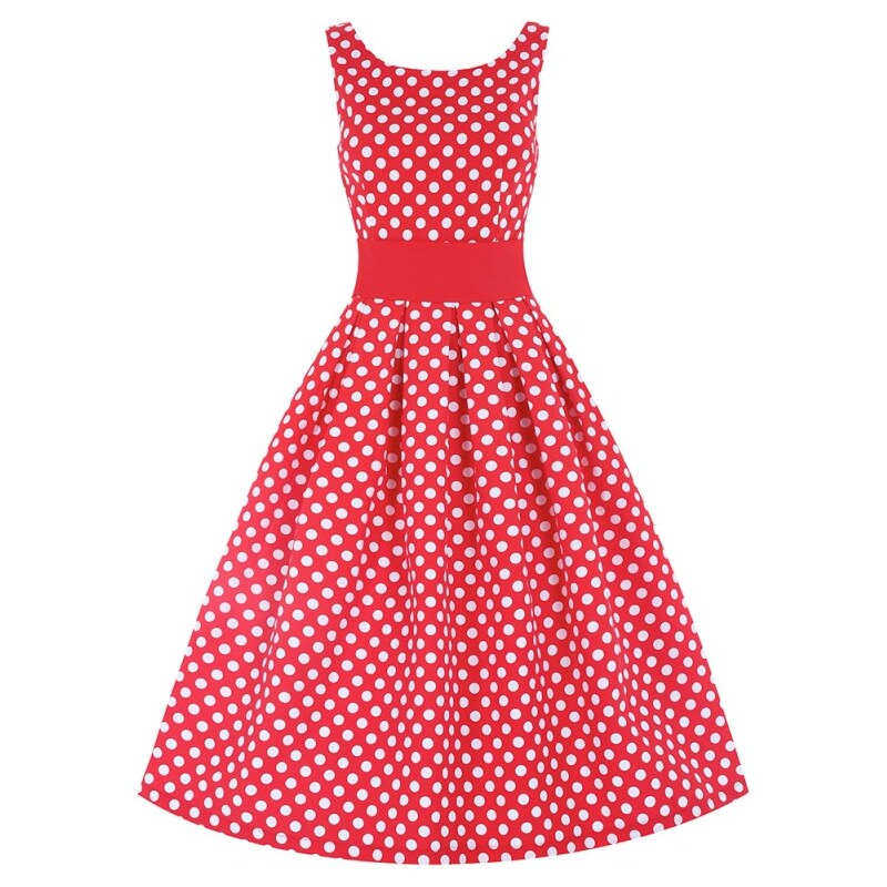 Červené puntíkaté šaty Lindy Bop Lana