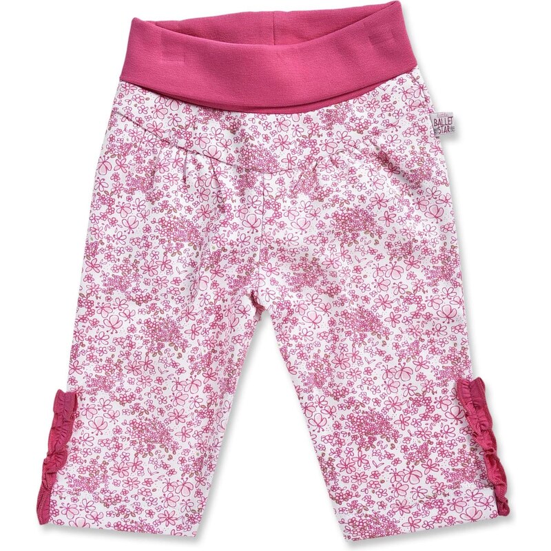 Blue Seven Dívčí květované kalhoty - růžové