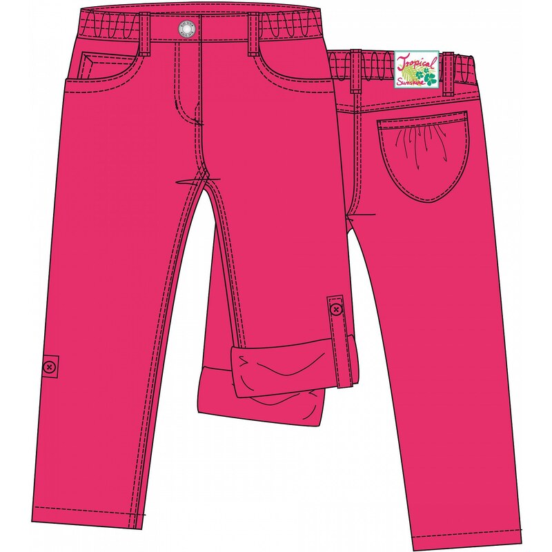Blue Seven Dívčí ohrnovací kalhoty - růžové