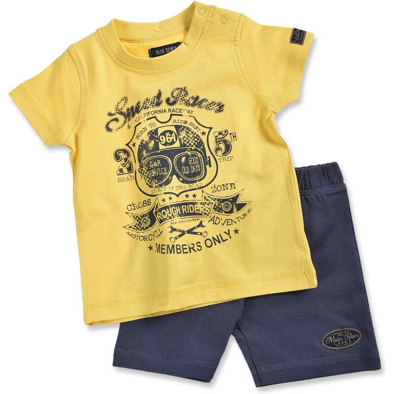 Blue Seven Chlapecký set trička a šortek Speed Racer - žlutý