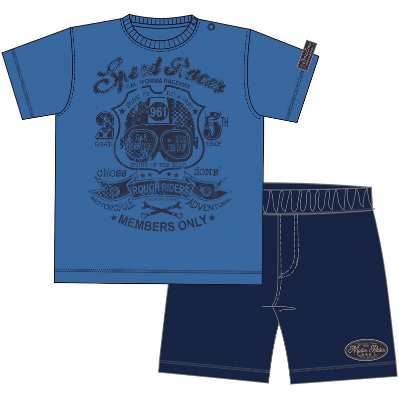 Blue Seven Chlapecký set trička a šortek Speed Racer - modrý