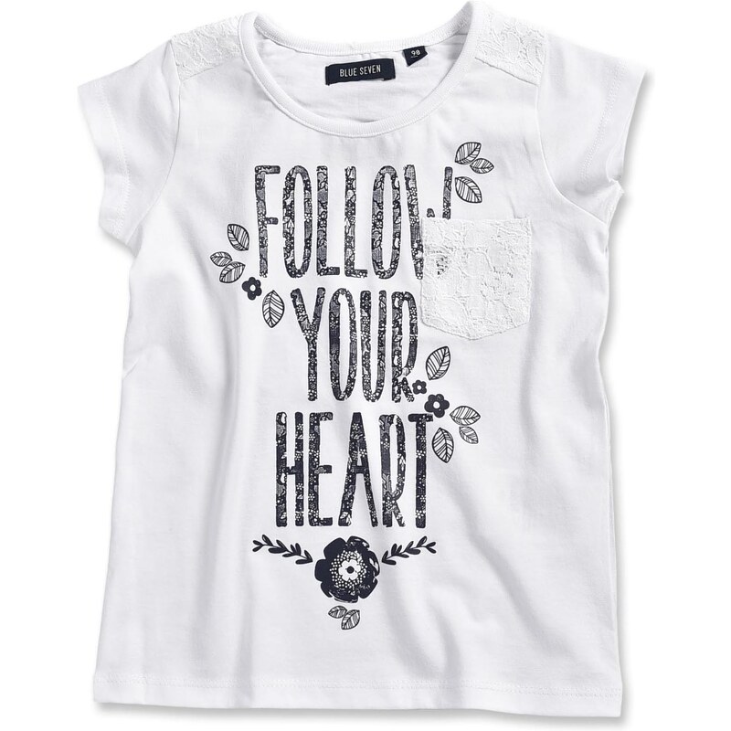 Blue Seven Dívčí tričko Follow your heart - bílé
