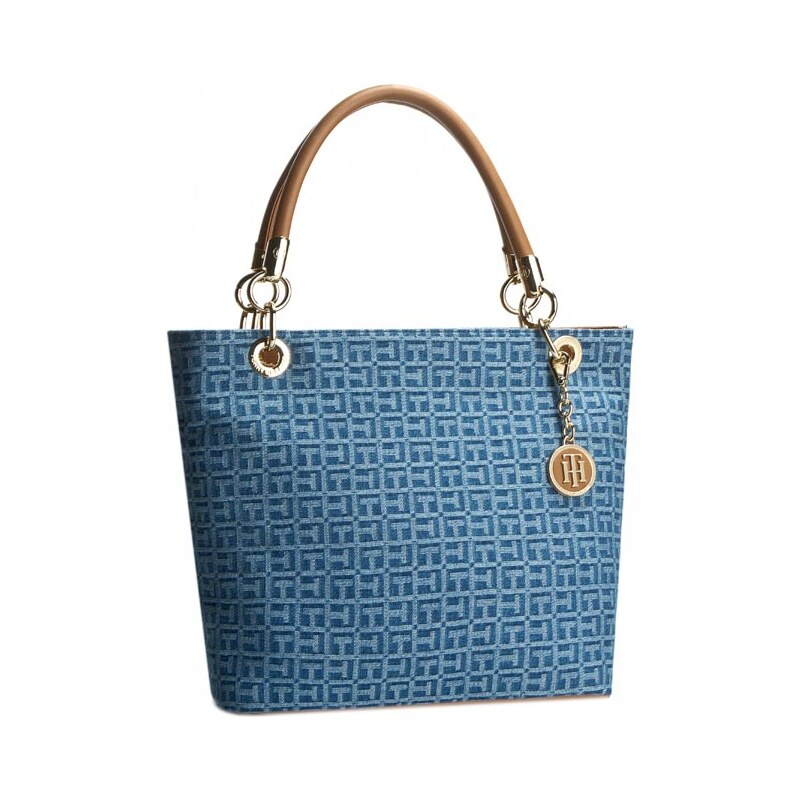 Kabelka TOMMY HILFIGER - Th Jacquard Th Signature Tote Demin AW0AW02055 Denim 910