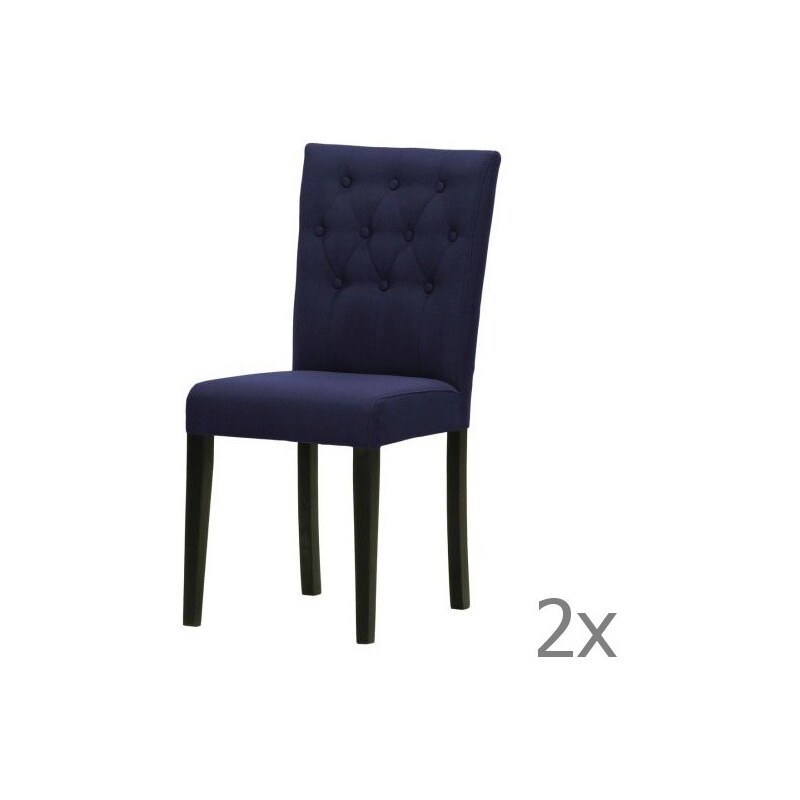 Wintech - Warehouse 3 Sada 2 židlí Monako Etna Dark Blue, černé nohy