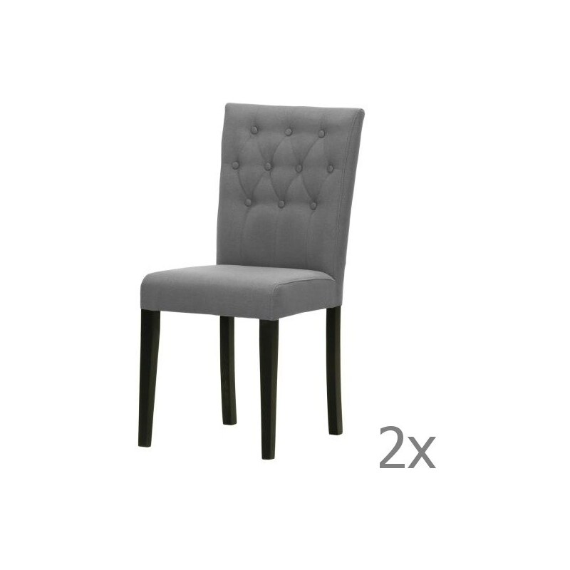 Wintech - Warehouse 3 Sada 2 židlí Monako Etna Dark Grey, černé nohy