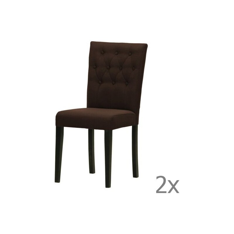 Wintech - Warehouse 3 Sada 2 židlí Monako Etna Dark Brown, černé nohy
