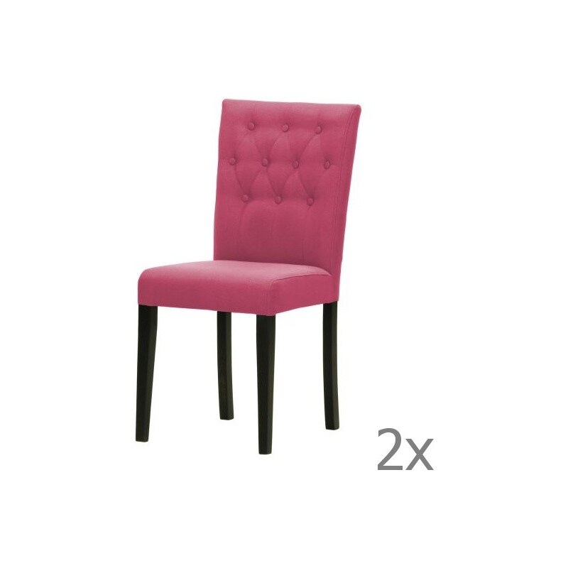 Wintech - Warehouse 3 Sada 2 židlí Monako Etna Pink, černé nohy