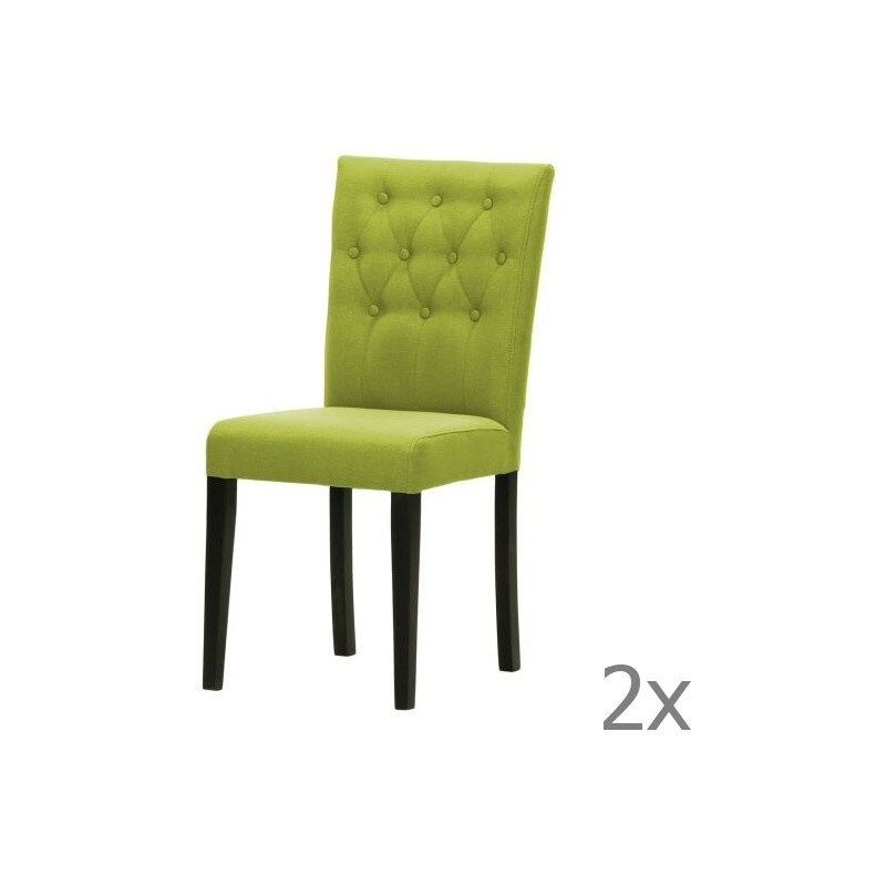 Wintech - Warehouse 3 Sada 2 židlí Monako Etna Green, černé nohy