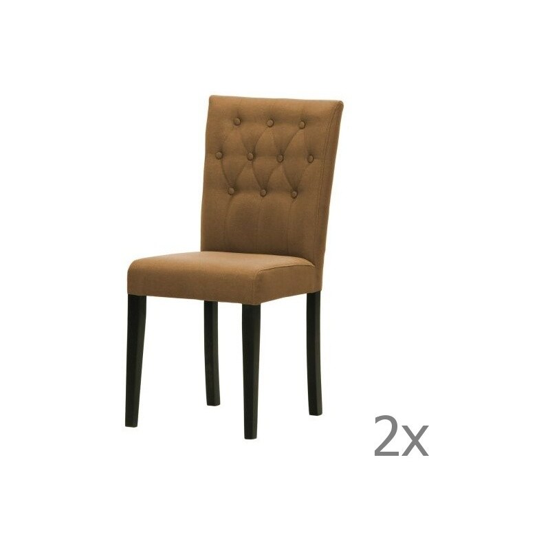 Wintech - Warehouse 3 Sada 2 židlí Monako Etna Brown, černé nohy