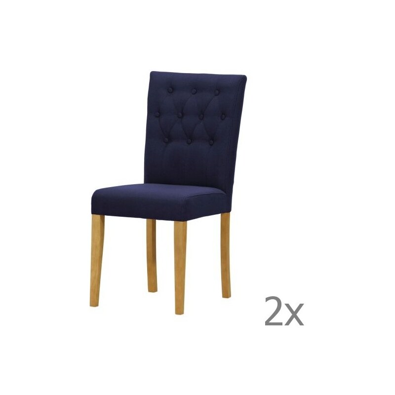 Wintech - Warehouse 3 Sada 2 židlí Monako Etna Dark Blue, přírodní nohy