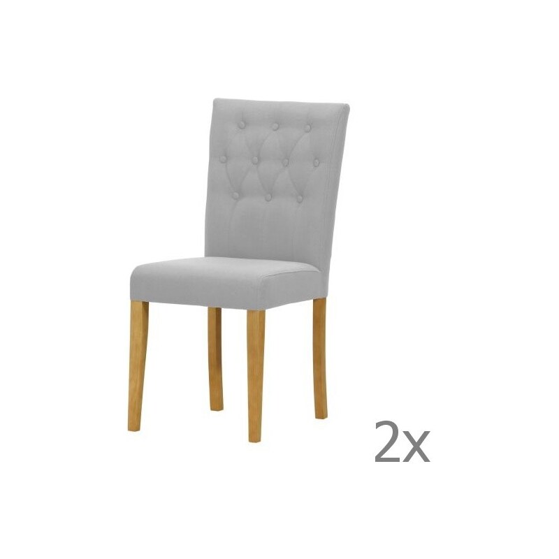 Wintech Sada 2 židlí Monako Etna Grey, přírodní nohy