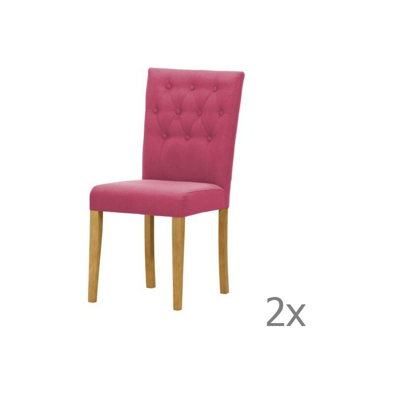 Wintech - Warehouse 3 Sada 2 židlí Monako Etna Pink, přírodní nohy