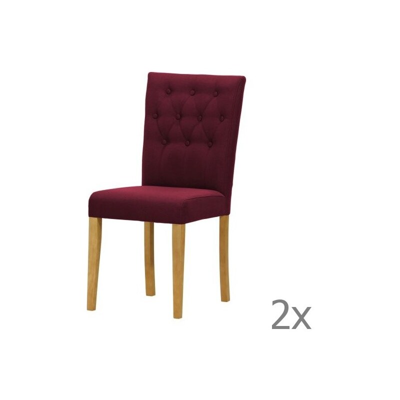 Wintech - Warehouse 3 Sada 2 židlí Monako Etna Dark Violet, přírodní nohy