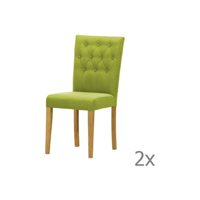 Wintech - Warehouse 3 Sada 2 židlí Monako Etna Green, přírodní nohy