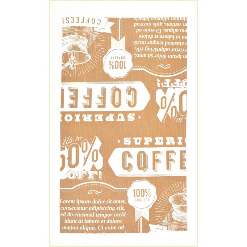 Utěrka OLDIES mikrovlákno 38x63 cm, béžová, Essex coffee styl