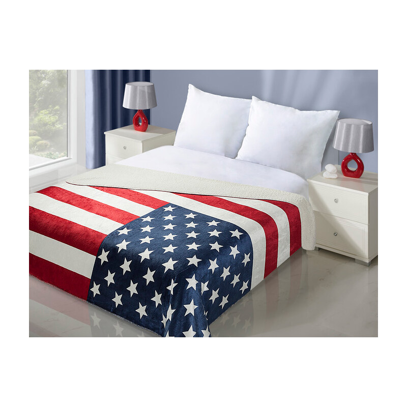 Luxusní přehoz na postel USA FLAG 170x210 cm americká vlajka MyBestHome Záznam byl v pořádku uložen.