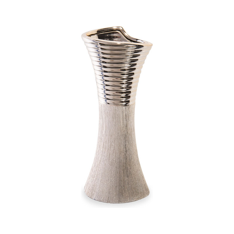 ERIS dekorativní váza stříbrná 14X11X30 cm Mybesthome