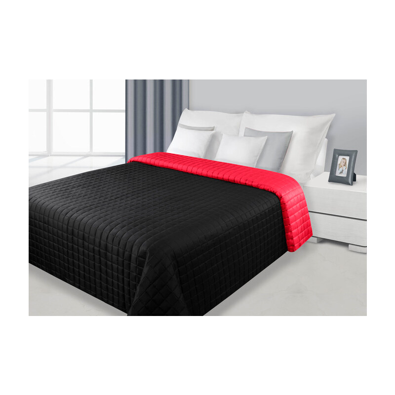 Přehoz na postel DAFNE 220x240 cm černá/červená Mybesthome