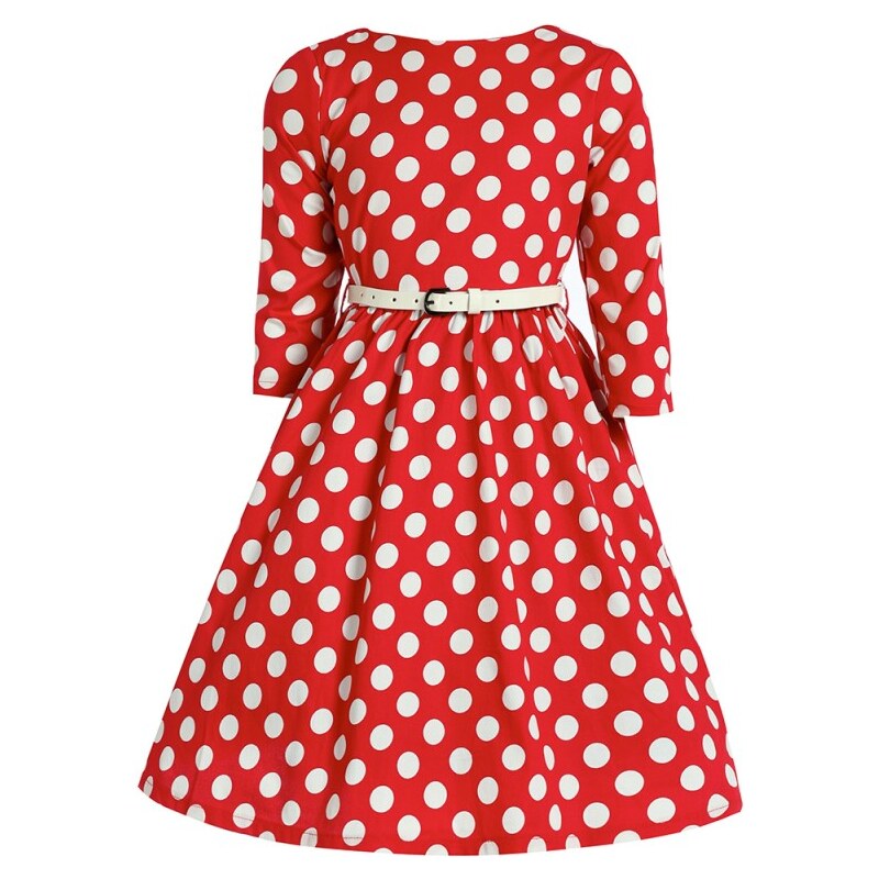 Dívčí červené puntíkaté šaty Lindy Bop Holly Mini