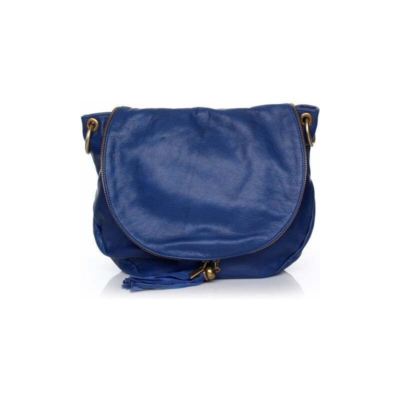 Genuine Leather Dámská kožená kabelka listonoška – vysoká kvalita modrá