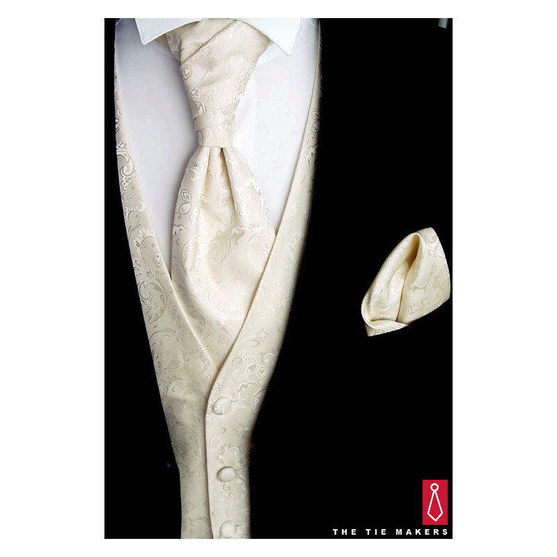 Svatební vesta Beytnur 18-1 plastron, kravata a kapesníček