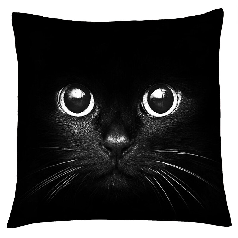Polštář s motivem kočky 01, černá, Mybesthome 40x40 cm