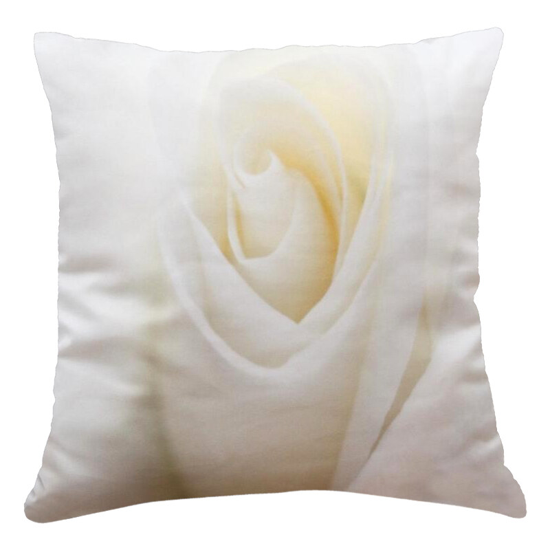 Polštář BÍLÁ RŮŽE bílá MyBestHome 40x40cm fototisk 3D motiv s bílou růží