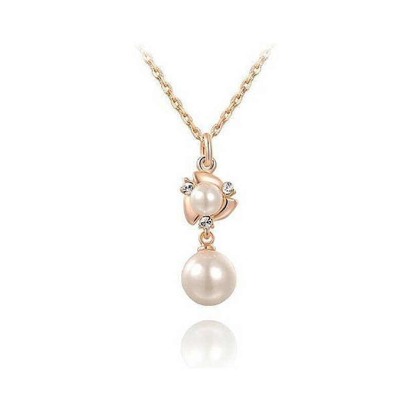 Roxi Netradiční elegantní náhrdelník s perlami obklopenými krystalky