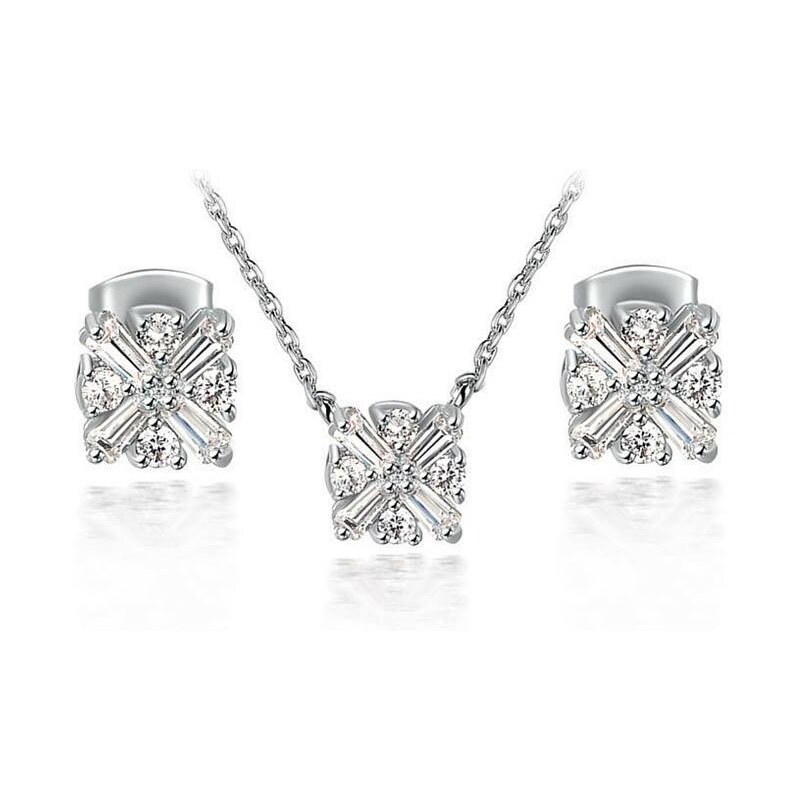 George Smith Romantická souprava náhrdelníku a náušnic s krystaly